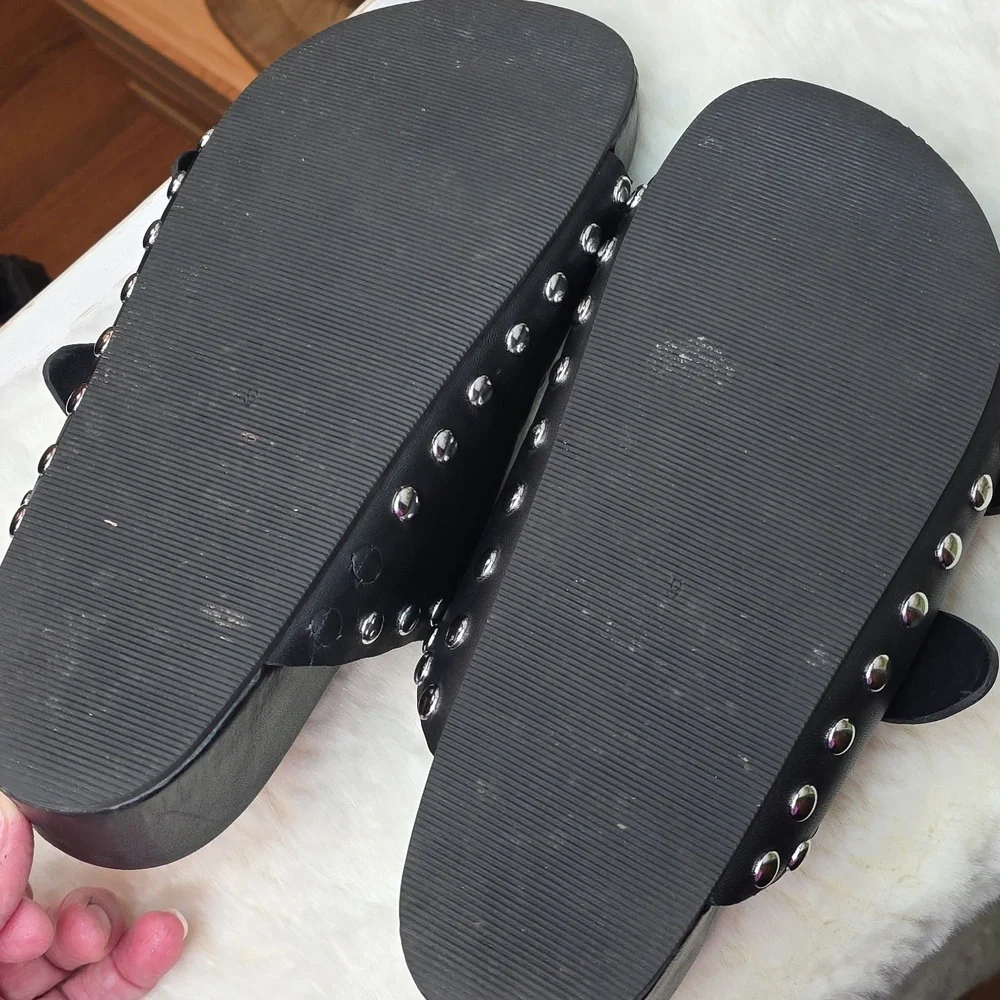Loeffler Randall Black Studded Sandals In 9 - Picture 8 of 10